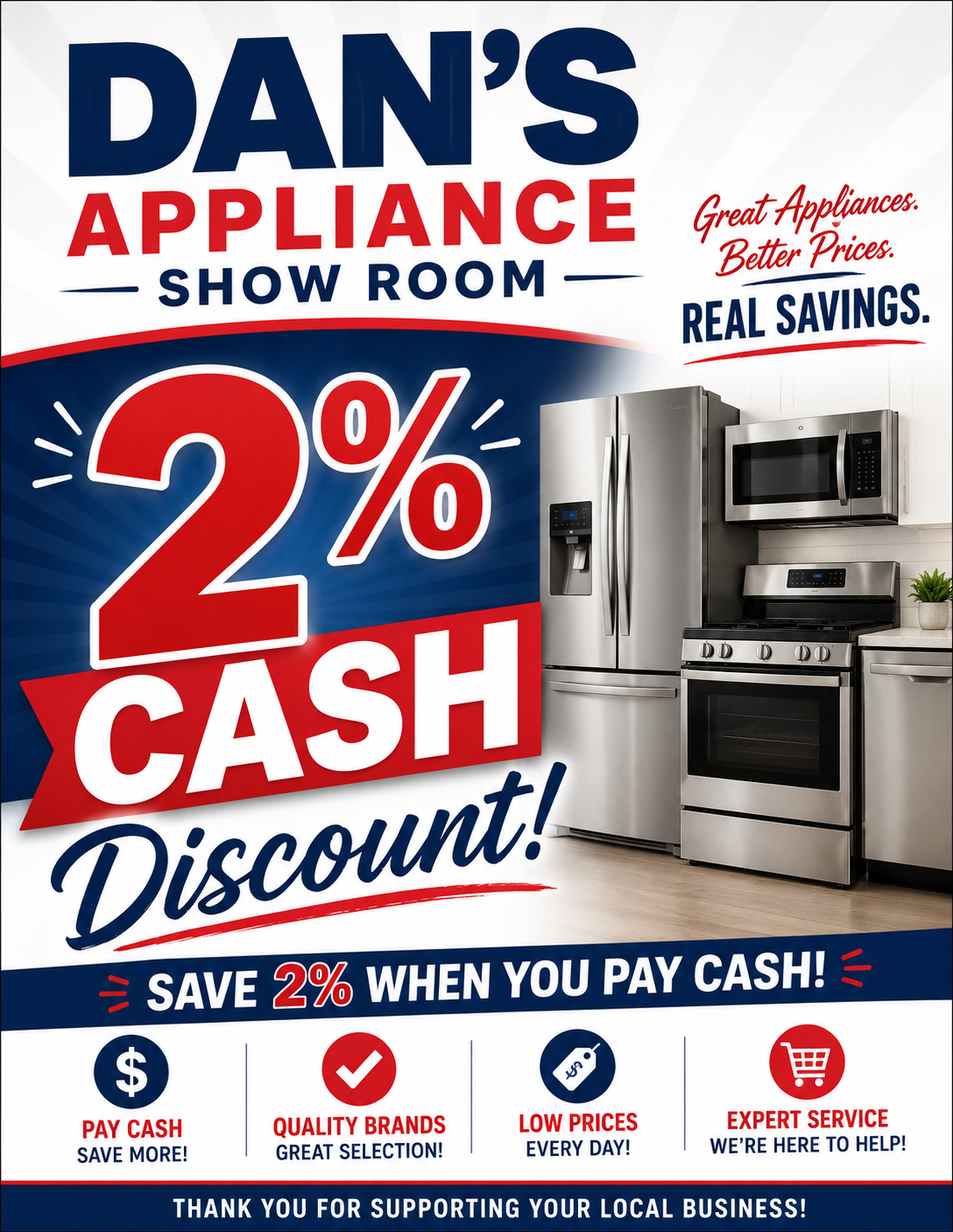 2% cash discount — save more when you pay cash